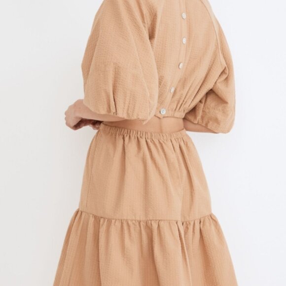 006. Madewell Puffed Sleeve Cut-Out Mini Dress - Picture 9 of 10